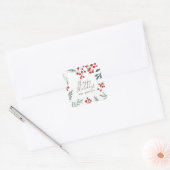 Winter Botanicals Elegant Holiday Kerstmis Vierkante Sticker (Envelop)