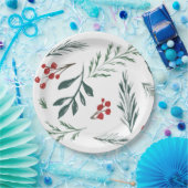 Winter Botanicals Elegant Holiday Papieren Bordje (Feest)