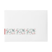 Winter Botanicals Elegant Holiday Return Address Adreslabel Wikkel (Voorkant)