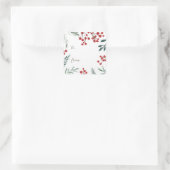 Winter Botanicals Elegant kerstcadeau voor de fees Vierkante Sticker (Tas)