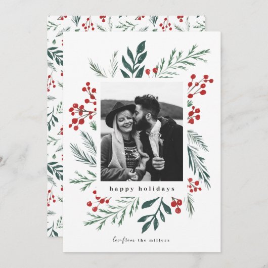 Winter Botanicals Elegant kerstfoto (Voorkant / Achterkant)