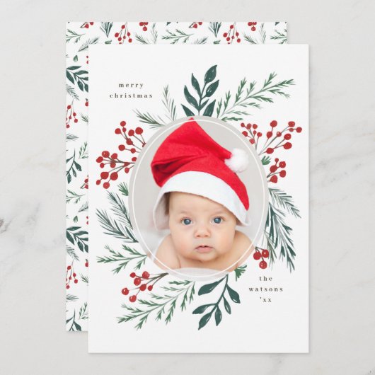 Winter Botanicals Elegant kerstfoto (Voorkant / Achterkant)