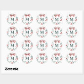 Winter Botanicals Elegante envelopzegel Ronde Sticker (Vel)