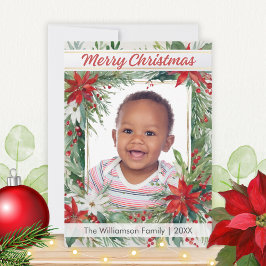 Winter Botanicals Feestelijke Foto Vrolijk Kerstfe Feestdagenkaart