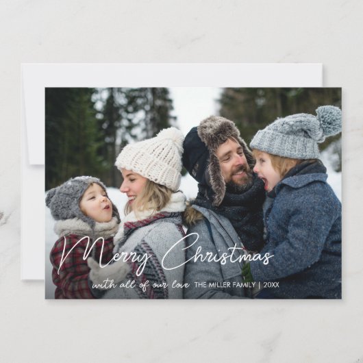 Winter Botanicals Kerst Foto Feestdagenkaart (Voorkant)