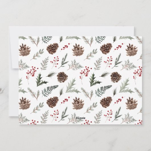 Winter Botanicals Kerst Foto Feestdagenkaart (Achterkant)