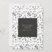 Winter Botanicals Kerst Foto Zwart Wit Feestdagenkaart (Achterkant)