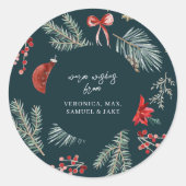 Winter Botanicals | Kerstcadeau Sticker (Voorkant)