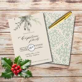 Winter Botanicals Kerstfeest Foliage Feestje Kaart