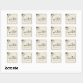 Winter Botanicals Kerstfeest Party Foliage Vierkante Sticker (Vel)
