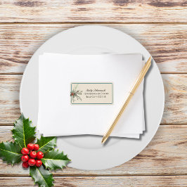 Winter Botanicals Kerstfeest Party Loofwerk Adres Etiket