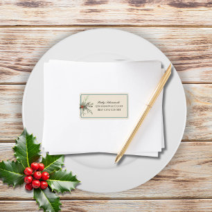 Winter Botanicals Kerstfeest Party Loofwerk Adres Etiket
