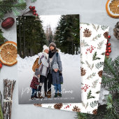 Winter Botanicals Kerstmis Familie Foto Feestdagenkaart
