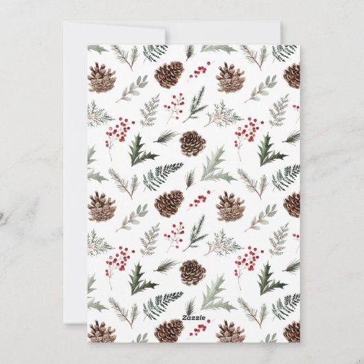 Winter Botanicals Kerstmis Familie Foto Feestdagenkaart (Achterkant)