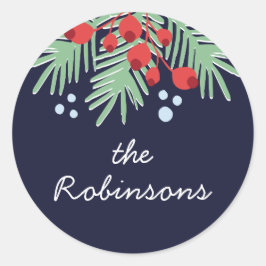 Winter Botanicals | Kleurrijke vakantie Ronde Sticker