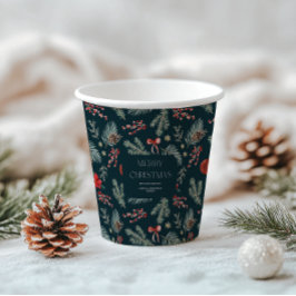 Winter Botanicals | Monogram Kerstmis Papieren Bekers