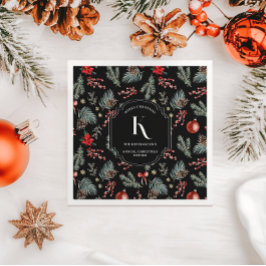 Winter Botanicals | Monogram Kerstmis Servet