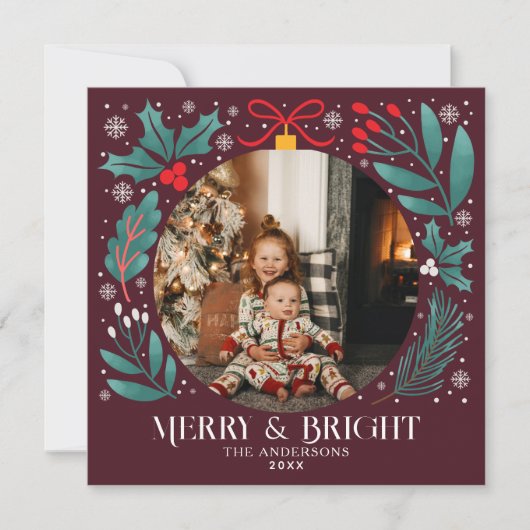 Winter Botanicals Ornament Kerstkaart (Voorkant)