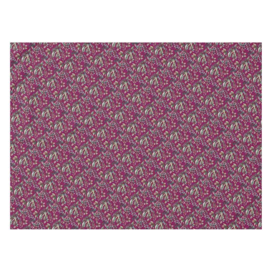 Winter Botanicals Rustic Burgundy Christmas Tafelkleed (Voorkant (Horizontaal))