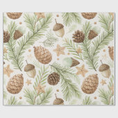 Winter Botanicals & Snowflakes - Rustic Holiday 2 Cadeaupapier (Vlak)