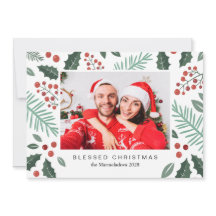 Winter Botanicals Vrolijk Kerstfeest Foto Rood