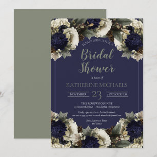 Winter Botanisch Blauw   Winterwit Vrijgezellenfee Kaart