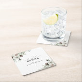 Winter Botanisch groen Elegant Vrijgezellenfeest Kartonnen Onderzetters (Insitu)