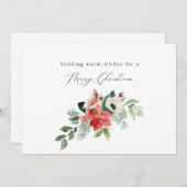 Winter Botanisch groen Vrolijk kerstfeest Feestdagenkaart (Voorkant / Achterkant)