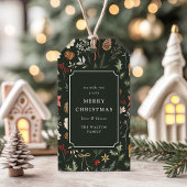 Winter Botanisch Kerstfeest Cadeaulabel