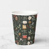 Winter Botanisch Kerstfeest Papieren Bekers (Rechts)