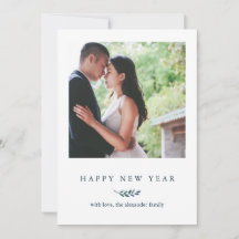 Winter Botanisch met Stripes Happy Nieuwjaarsfoto