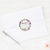 Winter Botanisch Roos 90ste verjaardag Dank u wel Ronde Sticker (Envelop)