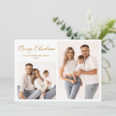 Winter Botanisch Script 2 Fotocollage Kerstmis Feestdagenkaart (Staand voorkant)