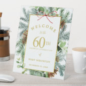 Winter Botanische 60e verjaardag Reclamebord Met Voetstuk (Insitu)