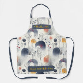 Winter Botanische Abstracte Schort met Aangepaste  (Voorkant)