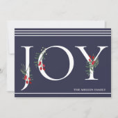 Winter Botanische adorned Joy Flat Holiday Kaart (Voorkant)