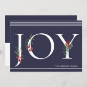 Winter Botanische adorned Joy Flat Holiday Kaart (Voorkant / Achterkant)