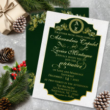 Winter Botanische Bloeiende Monogram - Smaragd