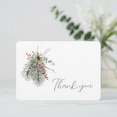 Winter Botanische Bouquet Bedankkaart (Staand voorkant)