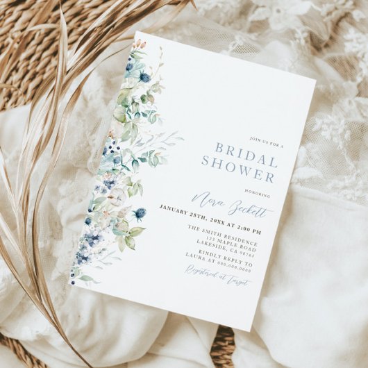 Winter Botanische Bridal Shower Kaart