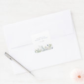 Winter Botanische Bruidsborrel Vierkante Sticker (Envelop)
