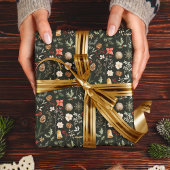 Winter Botanische Feestelijke Kerst Cadeaupapier