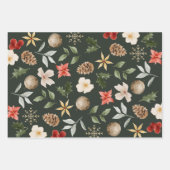 Winter Botanische Feestelijke Kerst Inpakpapier Vel (Voorkant)