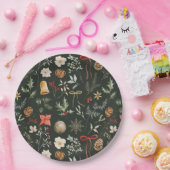 Winter Botanische Feestelijke Kerst Papieren Bordje (Feest)