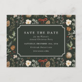Winter Botanische Feestelijke Kerst Save The Date Feestdagenkaart (Voorkant)