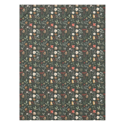 Winter Botanische Feestelijke Kerst Tafelkleed (Voorkant)