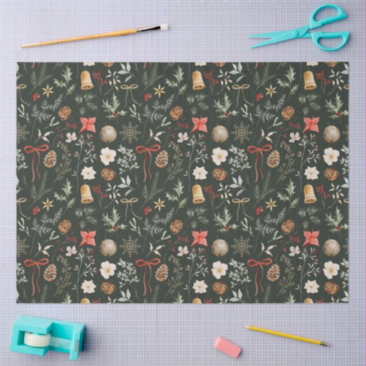 Winter Botanische Feestelijke Kerst Tissuepapier (Craft)