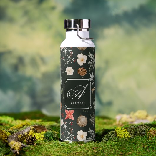 Winter Botanische Feestelijke Kerst Waterfles (Buiten (Gedraaid)  )