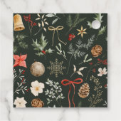 Winter Botanische Feestelijke Kerstfeest Bedankjes Labels (Achterkant)