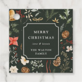 Winter Botanische Feestelijke Kerstfeest Bedankjes Labels (Voorkant)